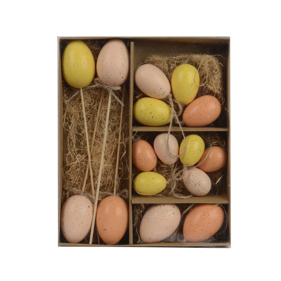 Decoris Deko Ostereier in Multicolour als hängender Kunststoff-Schmuck für Ostern und Frühling - Bild 2