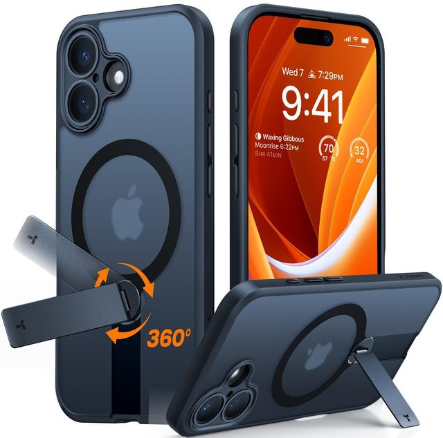 Torras Pstand Spin Series Handyhülle für iPhone 16 in Black - Bild 1