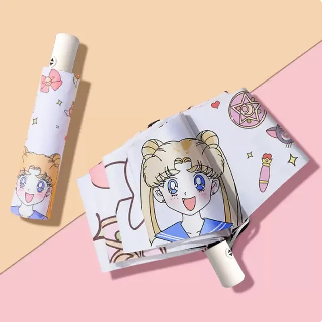 Bandai Sailor Moon Regenschirm, Tsukino Usagi, winddicht, Anti-UV-Klappschirm - Bild 1