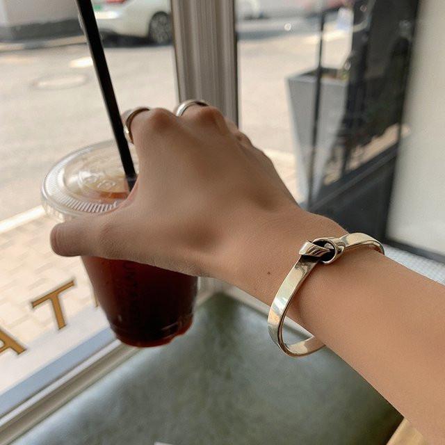 PANJBJ Armband, 925 Sterling Silber, Knoten Streifen, Damen - Bild 1
