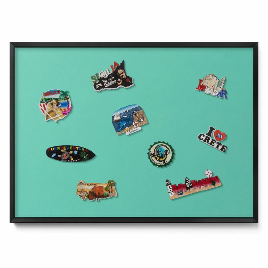 Tulup Magnettafel aus Metall in Mintgrün mit schwarzem Rahmen, B: 70 cm, H: 50 cm - Bild 2