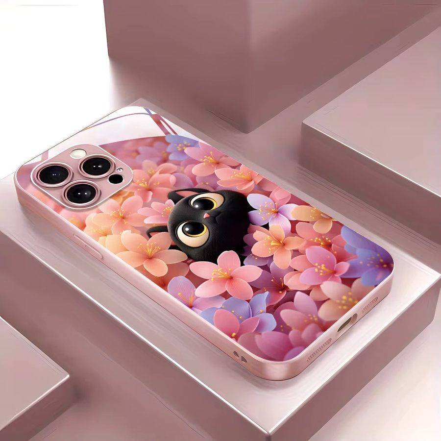 AKABEILA Handyhülle aus gehärtetem Glas mit Katzen-Design für Samsung Galaxy A57 5G, A17, A56, A55, A54, A16, A15, A37, A36, A14, A13, A12, A53, A52, A33, A34 in Multicolour - Bild 2
