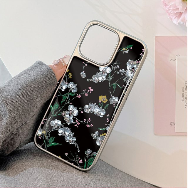 DecoPhone Sturzsichere Handyhülle mit Jade-Blumen-Design aus Epoxy für iPhone 11 bis iPhone 16 Pro Max in Multicolour - Bild 1