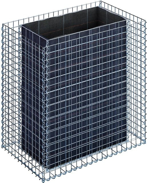 Gabiona Hochbeet eckig aus galvanisiertem Stahl in Silber, B/T/H: 100 x 100 x 60 cm - Bild 1
