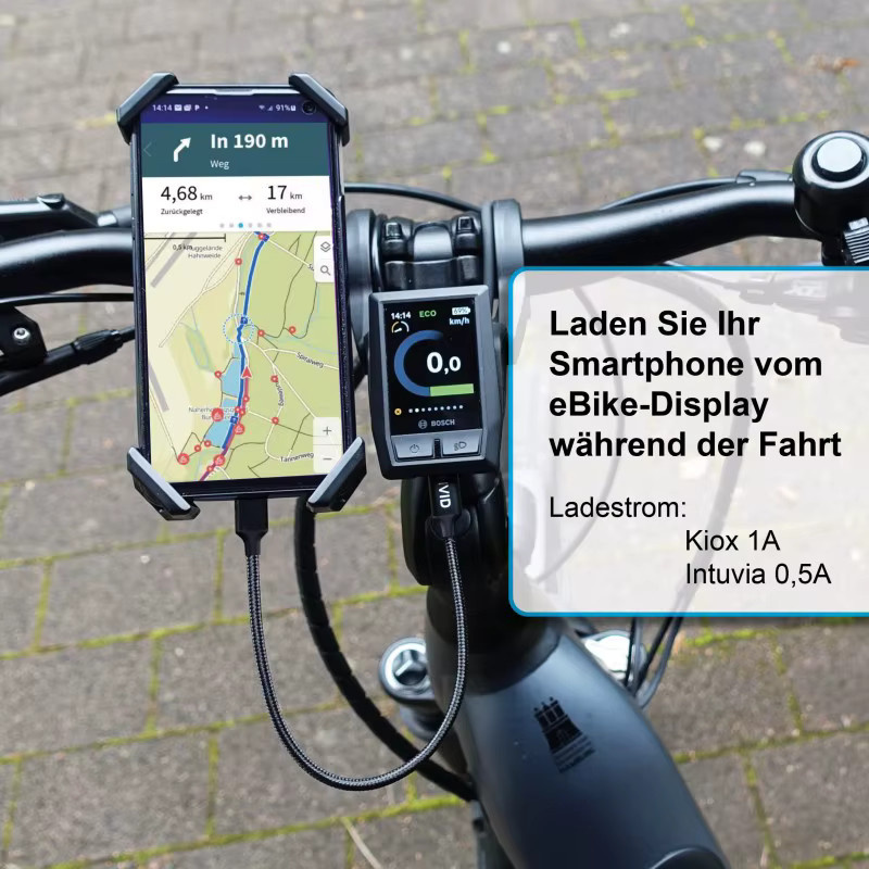 SANGUAN USB-C auf USB-C Ladekabel für Bosch E-Bike Micro A Display zum Laden von Smartphones via OTG, Schwarz, Länge: 35 cm - Bild 2