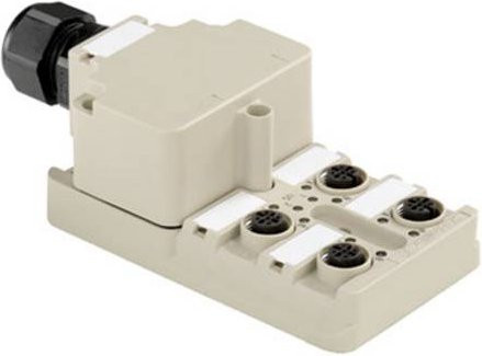 Weidmüller SAI-4-M 5P M12 ECO 1892100000 Sensor/Aktorbox passiv, M12-Verteiler mit Metallgewinde, beige - Bild 1