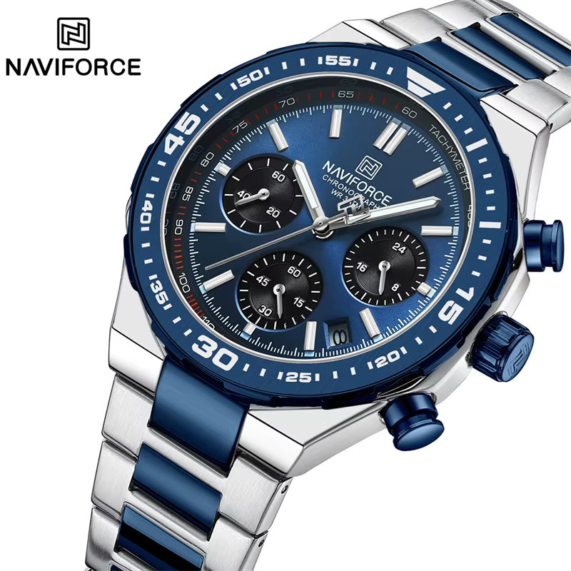 NAVIFORCE Armbanduhr, Quarz, Edelstahl, Blau, Herren - Bild 3