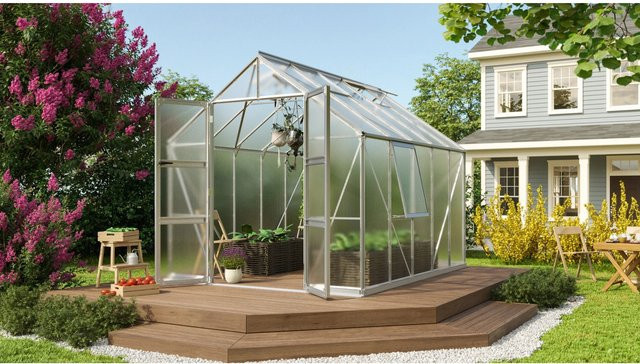 Vitavia Gewächshaus Olymp 8300 aus eloxiertem Aluminium mit Polycarbonat-Verglasung und Fundament, 8,3 m² - Bild 1