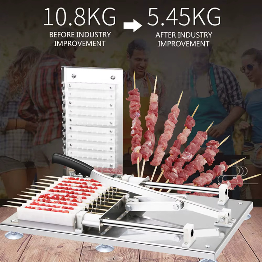 YunlinLi Fleischspießmaschine Version 2025 aus Edelstahl in Silber für Grill, Kebab und Fleischspieße - Bild 2