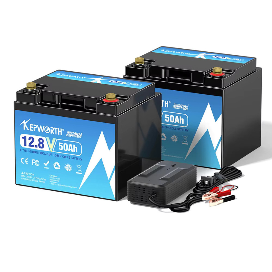 KEPWORTH 12V 50Ah LiFePO4-Batterie in Schwarz mit A-Zellen für Boot, Wohnmobil und Solaranlagen - Bild 2