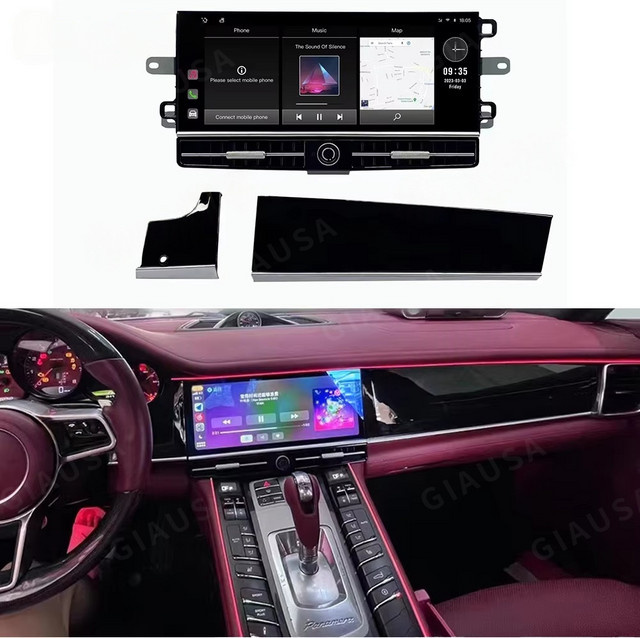 YANFU Dual-Screen-Navigations-Multimedia-Player mit Android Auto und CarPlay für Porsche Panamera 970, 12,3 Zoll und 11,4 Zoll, Schwarz - Bild 1