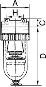 Riegler Standard Filter mit Polycarbonatbehälter, 5 µm, BG 1, G 3/8 - Bild 1