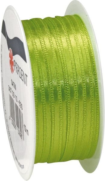 Satinband aus Polyester in Maigrün, Breite: 0,3 cm - Bild 1