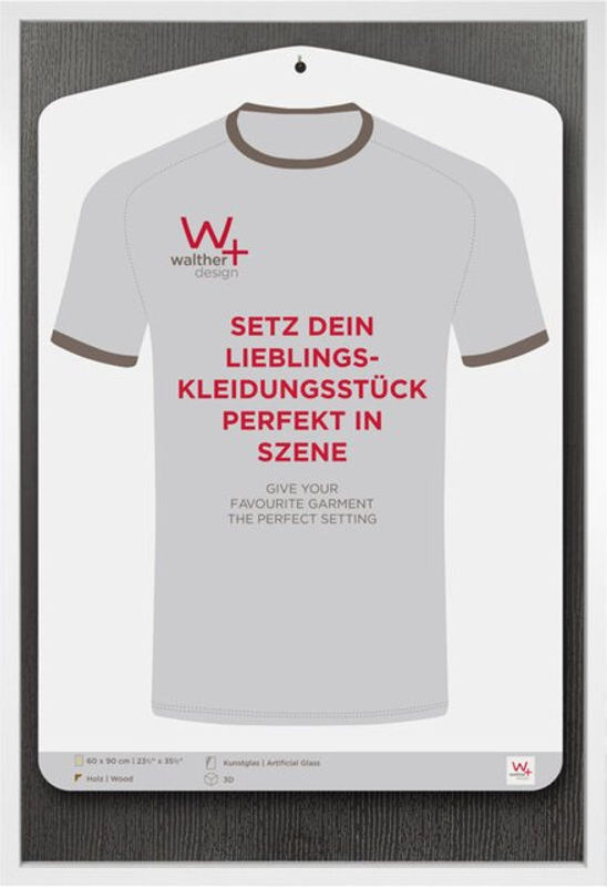 Walther Design Stockholm 3D Trikotrahmen aus Holz in Weiss mit Kunstglas, B/H: 60 x 90 cm - Bild 1