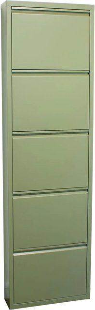 ebuy24 Pisa Schuhschrank aus Metall in Grün mit 5 Klappen, Wandmontage, Modernes Design, Matt - Bild 1