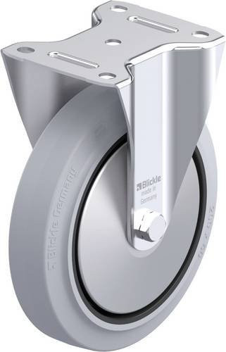 Blickle Stahlblech-Bockrolle B-POEV 200KAD-SG-FA in Grau und Schwarz mit 200 mm Rad-Durchmesser und 400 kg Tragfähigkeit - Bild 1