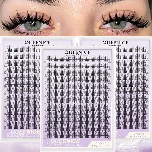 QUEENICE Manga Wimpernbüschel, Einzelwimpern, 8-16mm, Unisex - Bild 1