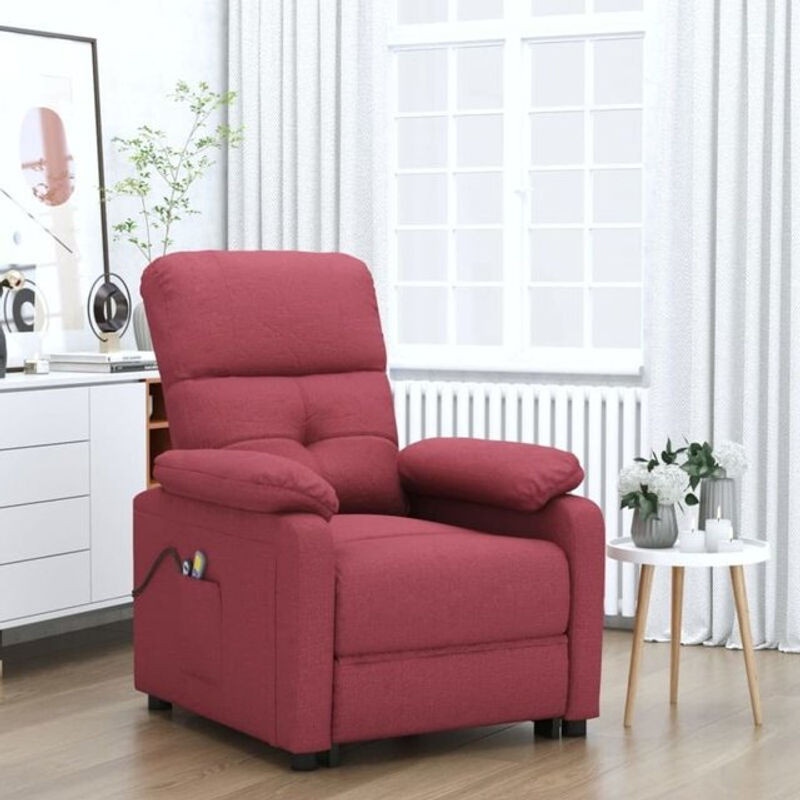 Elektrischer Massagesessel Relaxsessel von vidaxl in Rot aus Stoff im modernen Design - Bild 1
