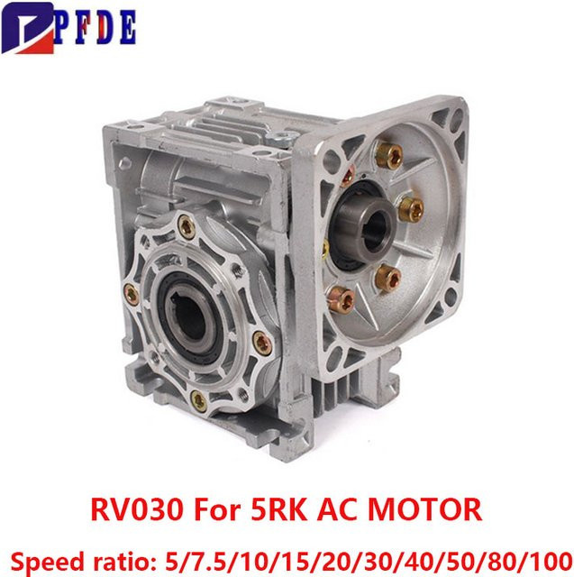 Schneckengetriebe NMRV030 PFDE in Silber für 40W bis 120W AC Motoren mit 90x90 mm Eingangswelle 11 mm und 4 mm Keil sowie 14 mm Ausgangsloch - Bild 1