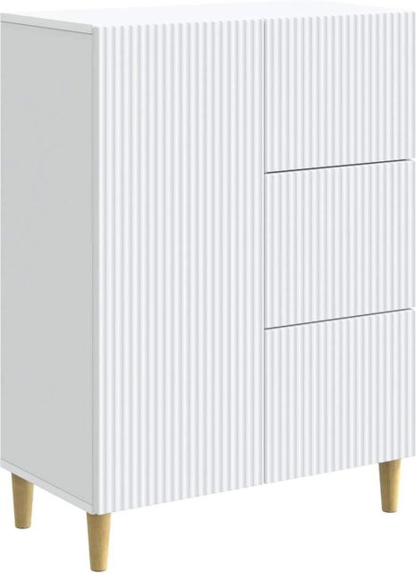 vidaXL Sideboard mit Schubladen in Weiß im Vintage-Design aus Holzwerkstoff, B/T/H: 66 x 34,5 x 90 cm - Bild 1