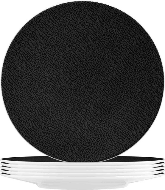 Seltmann Weiden Speiseteller Life Fashion aus Keramik, Schwarz, 6er Set, Durchmesser: 28,3 cm - Bild 1