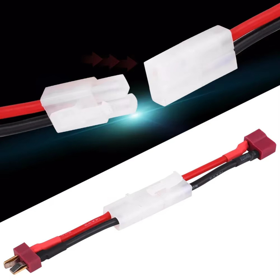 SCLMRC Adapter Buchse auf Stecker Deans T zu Tamiya Umwandlungskabel 16AWG in Rot für RC Drohnen, Autos und Boote - Bild 2