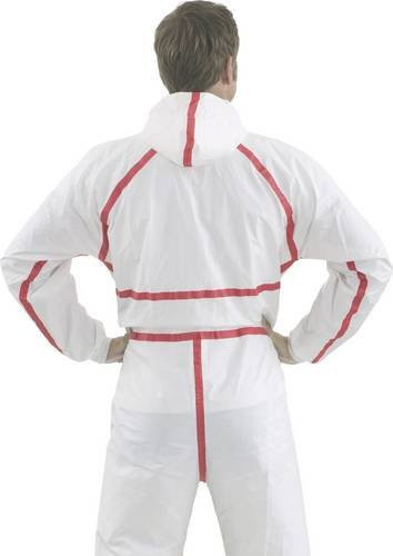 3M Schutzanzug Modell 4565 in Weiß und Rot, Größe L - Bild 1