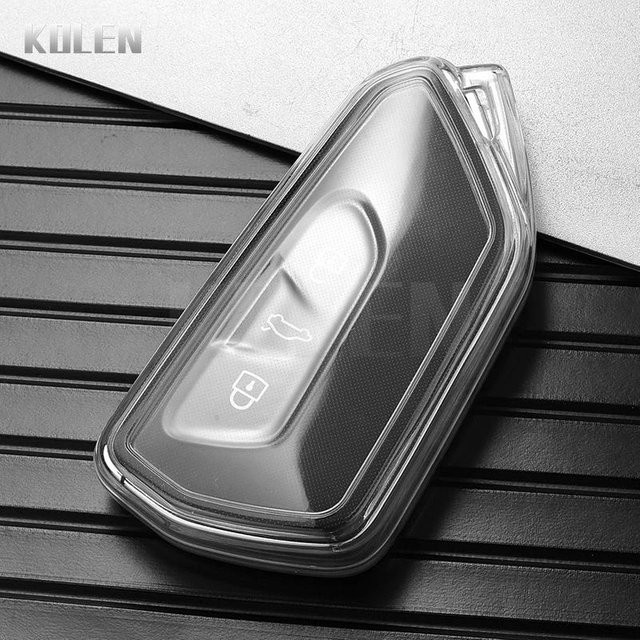 Transparente TPU Autoschlüsselhülle mit Schlüsselanhänger für VW Golf 8 MK8, Skoda Octavia und Seat als Schlüsselbeschützer Zubehör - Bild 1