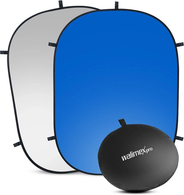 Walimex Pro 2 in 1 Falthintergrund für das Fotostudio, Grau und Blau, B: 210 cm x H: 180 cm - Bild 1