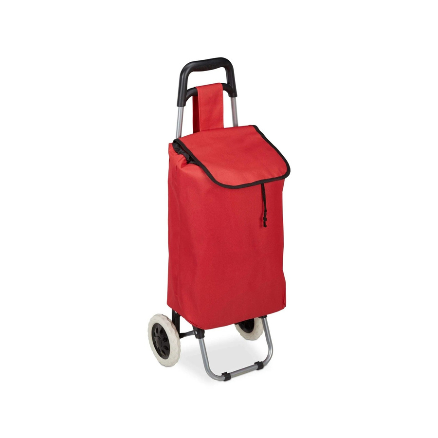 Relaxdays Einkaufstrolley aus Polyester in Rot, klappbar, B/T/H: 92,5 x 42 x 28 cm - Bild 2