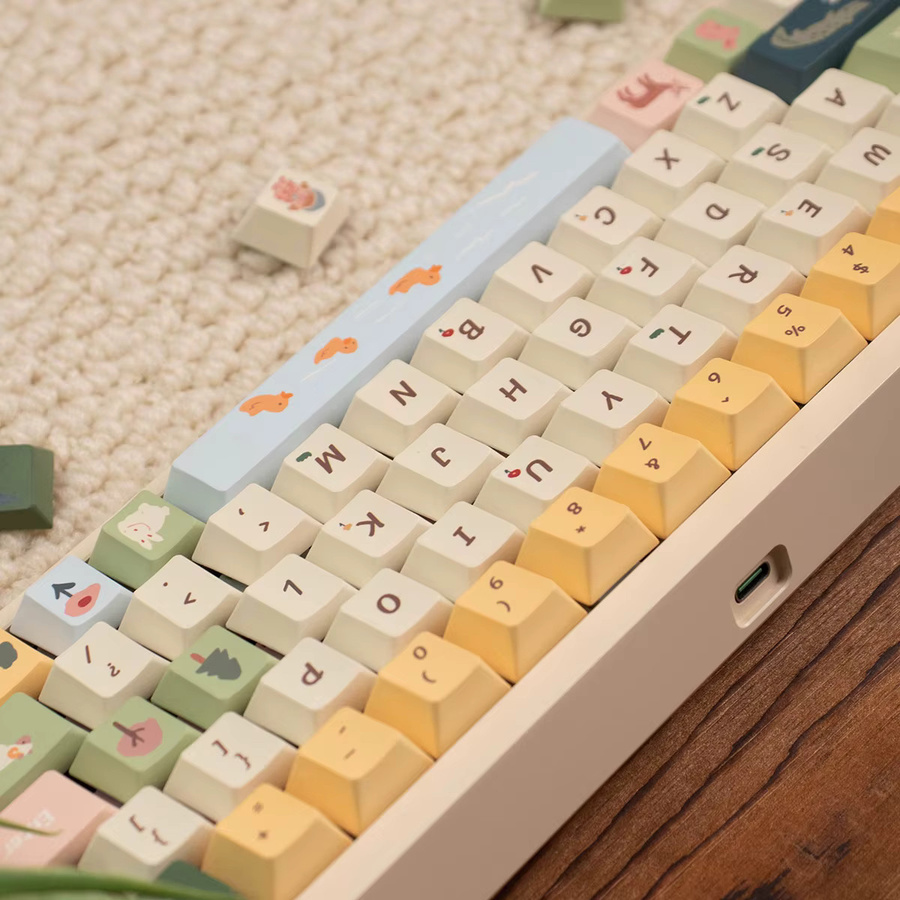 Venit Keys Spring Pasture Keycap Set mit 152 Tasten, Dye-Sub Cherry Profil PBT Tastenkappen für MX mechanische Tastaturen, Mehrfarbig - Bild 5