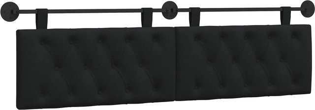vidaXL Wandmontiertes Polsterpaneel Schwarz B/H/T: 190 x 55 x 7 cm - Bild 1