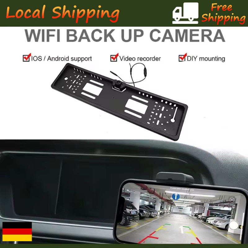 WIFI-Auto-Rückfahrkamera in Schwarz mit HD-Nachtsicht und wasserdichtem europäischem Hängetyp für iOS und Android - Bild 2