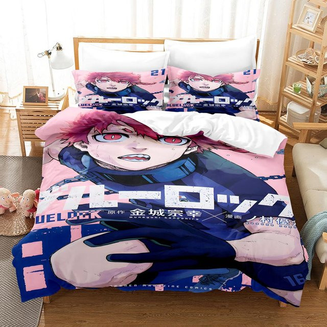 Bluelock 3D Anime Bettwäsche Set 3-teilig mit Reißverschluss, Multicolor, B/H: 135 x 200 cm - Bild 1