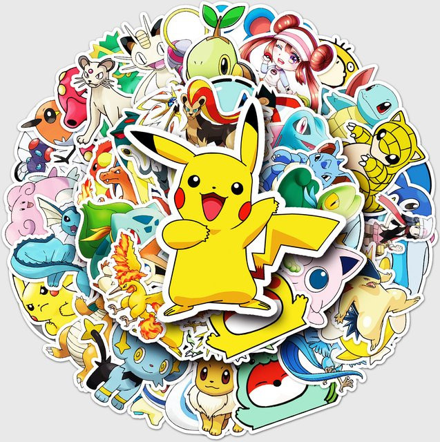 Bandai Pokemon-Graffiti-Aufkleber-Set, 50-teiliges Set - Bild 1