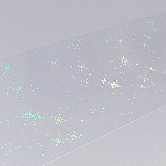 Shiny Stars Washi Tape Kartenaufkleber aus PET in Silber - Bild 1