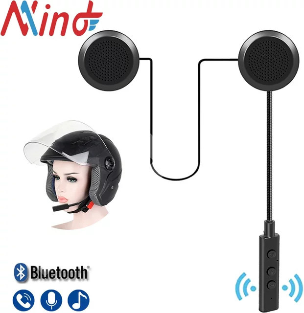 Universal Motorrad Bluetooth 5.0 Stereo Headset für Helme mit Freisprecheinrichtung und Musikplayer in Schwarz - Bild 1