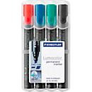 STAEDTLER Lumocolor 350 Permanentmarker mit Keilspitze, 4er Set, farbsortiert - Bild 3