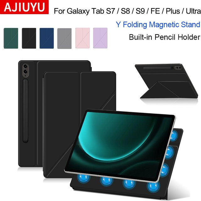 Magnetische Tablet Hülle für Samsung Galaxy Tab S9 FE, S7, S8, S9, S7 FE, S8 Plus, S9 FE+, S9 Ultra und Fold in Pink und Black - Bild 1