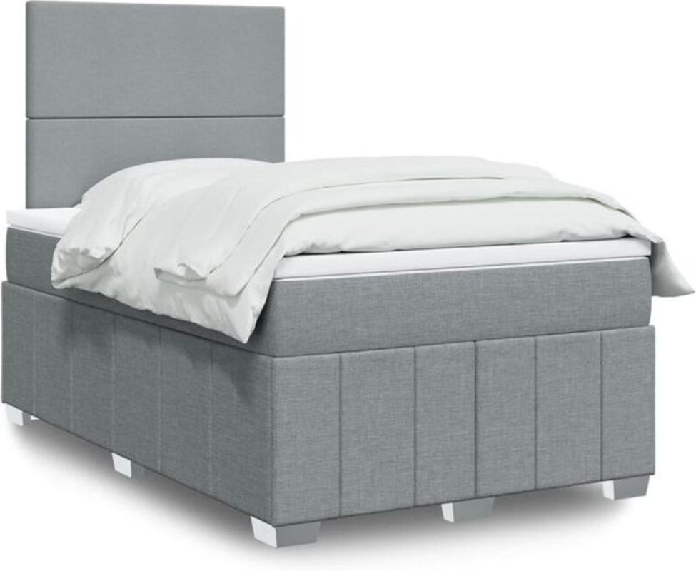 Vidaxl Boxspringbett mit Matratze in Grau aus Stoff, B/T/H: 190 x 120 x 140,5 cm - Bild 1