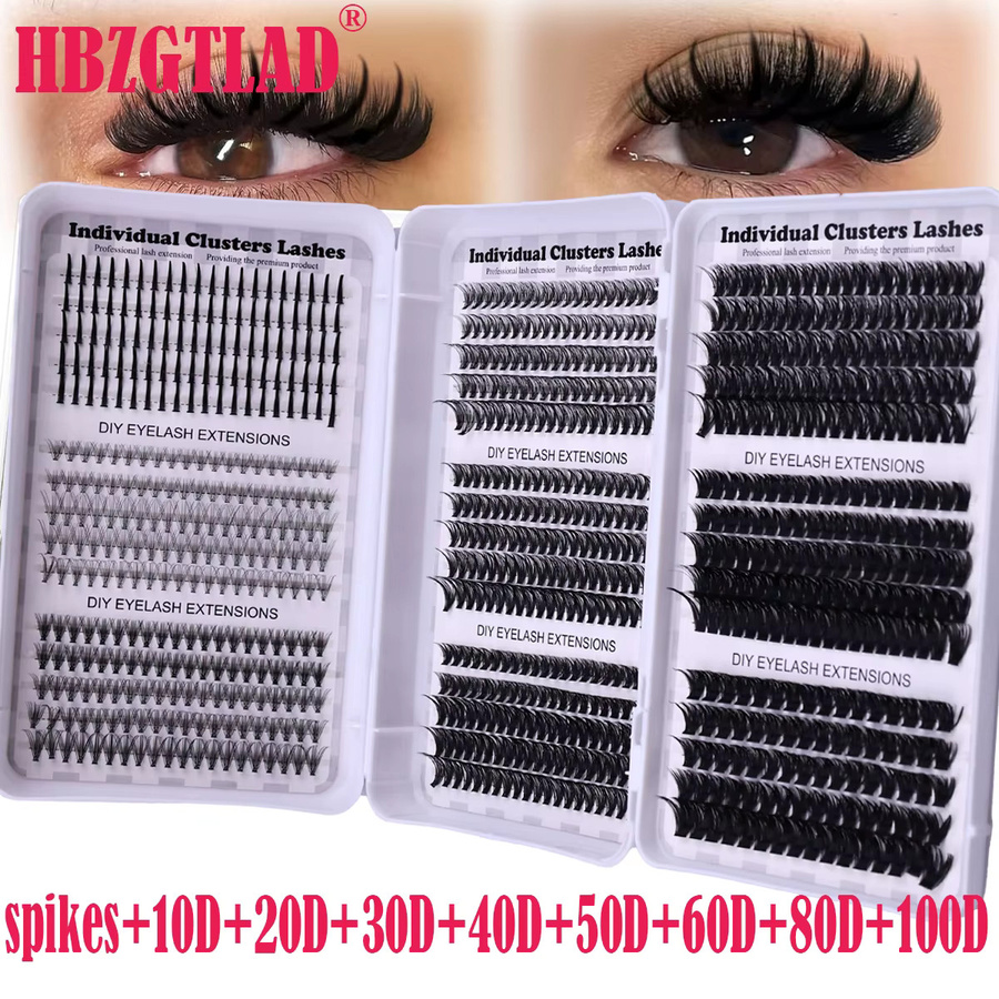 AMSDCN Cluster-Wimpernverlängerungen, 45 Reihen, Unisex - Bild 2