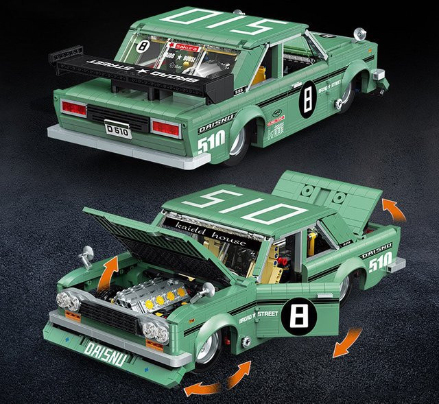 GUCAA Klassische Sportwagen Datsun, Bausteine Modell, 1976 Teile - Bild 1