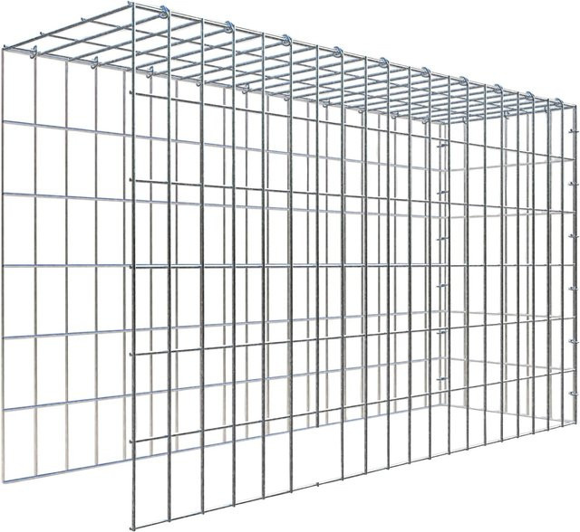 Gabiona C-Ring Anbaukorb Typ 4 in Silbergrau, Maschenweite 5 x 10 cm, B/T/H: 60 x 100 x 30 cm - Bild 1