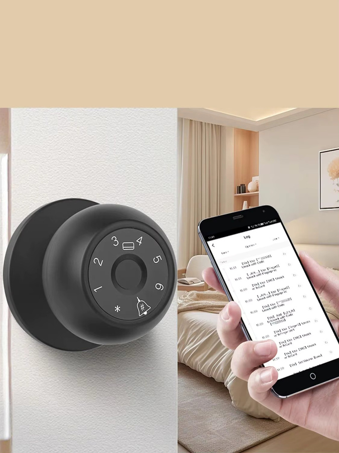 Tuya Smart Lock Digitales Elektronisches Schloss mit Fingerabdruck, Passwort und IC-Karte in Schwarz - Bild 6