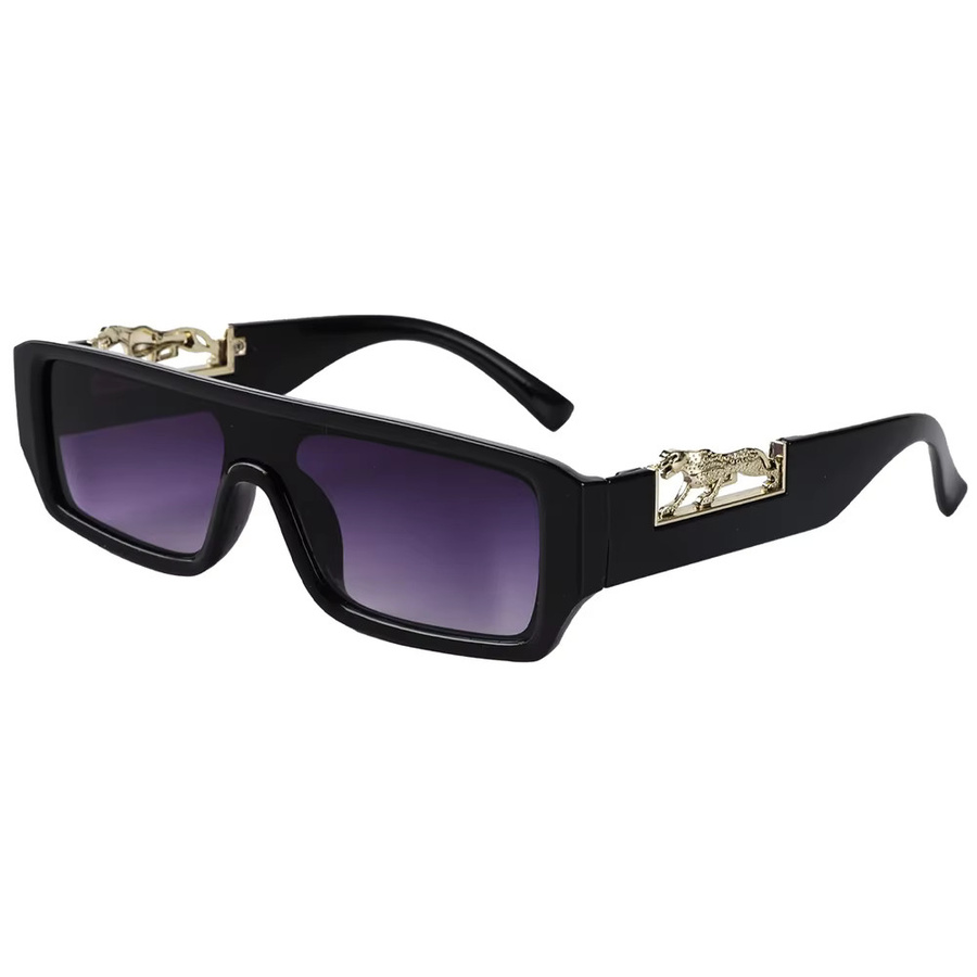 Sonnenbrille Rechteck, Kunststoff, Vollrand, Leopard, Unisex - Bild 2