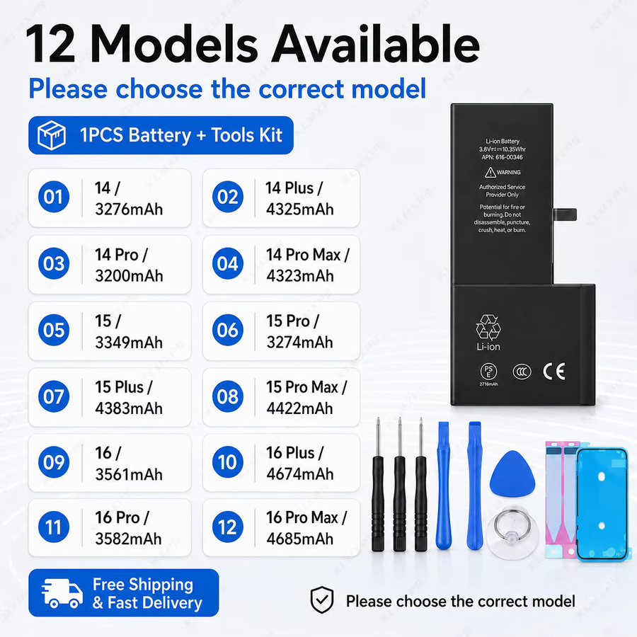 Apple Ersatzakku Li-Ion Pack in Schwarz für iPhone 14, 14 Plus, 14 Pro Max, 15 Plus, 15 Pro, 15 Pro Max, 16, 16 Plus und 16 Pro Max - Bild 2