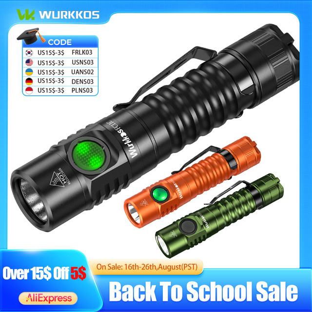 Wurkkos FC11C LED-Taschenlampe, Schwarz, 1200 Lumen, 5000 K Kaltweiß, hoher CRI 90, wiederaufladbar mit Magnetfunktion - Bild 1