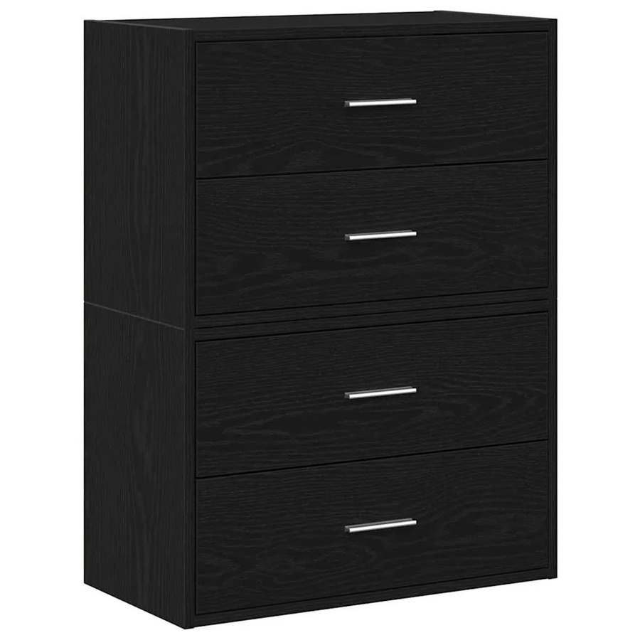 vidaXL Schränke mit 2 Schubladen im 2er-Set, Schwarz in Eichen-Optik, B/T/H: 60 x 31 x 40 cm - Bild 2