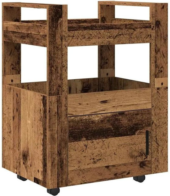 vidaXL Küchentrolley aus Holzwerkstoff in Braun, rustikaler Altholz-Look, B/T/H: 60 x 45 x 80 cm - Bild 1