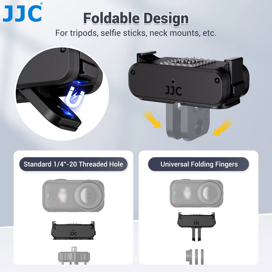 JJC Magnetischer Schnellwechsel-Ladeadapter für DJI Osmo Nano, Faltbare Basis, Schwarz - Bild 5
